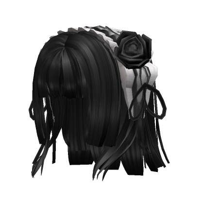 Gothic Lace Bonnet Hair - Black - Roblox