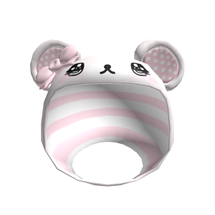 Roblox Item ୨♡୧ cute pink bear hood 