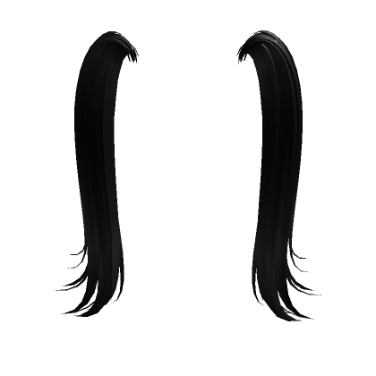2) Black Long Pigtail Hair Extensions - Roblox in 2023
