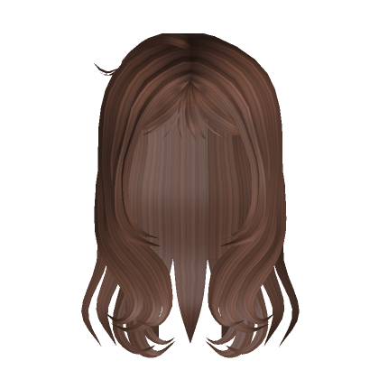 Roblox Item Wavy Popular Y2K Hair with Bangs in Brown