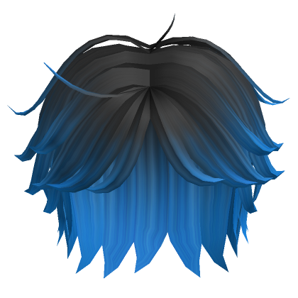 Fluffy Messy Black Baby Blue Hair's Code & Price - RblxTrade