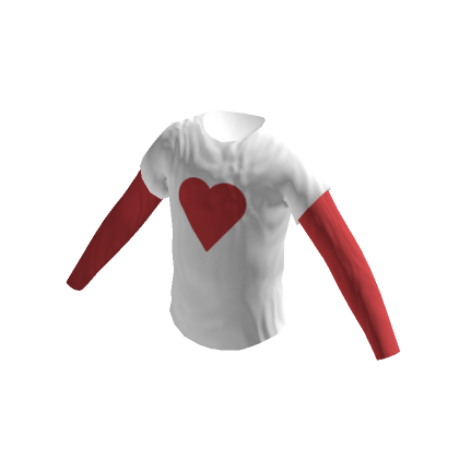 Wrinkled Long Sleeved T-Shirt with Heart