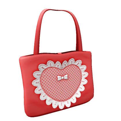 Roblox Item Kawaii Frilly Tote in Red