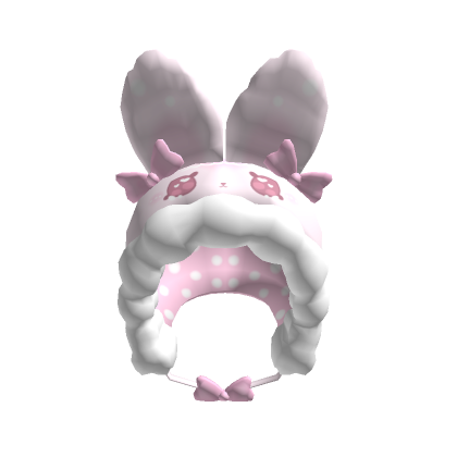 Roblox Item pink fluffy cutesy pastel bunny hood