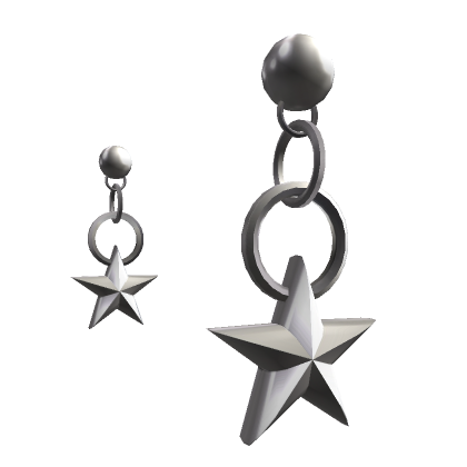 Roblox Item Cyber Y2K Star Earrings Silver