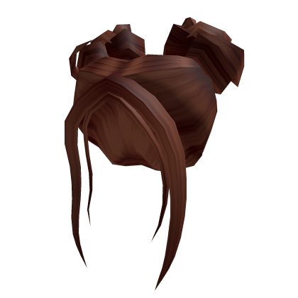 Straight Bang Space Buns in Dark Brown | Roblox Item - Rolimon's