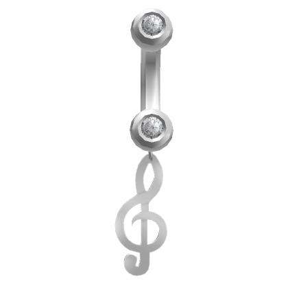 Roblox Item Silver Treble Clef Belly Ring