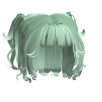 Roblox Item Fairy Sage Green Cute Wave Curled Mini PigTails
