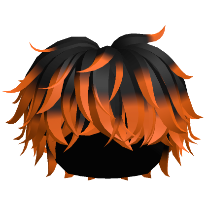 🎃 Orange to Black Messy Wavy Fluffy Cool Boy Hair