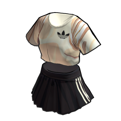 adidas Toon Shaded White Crop Top Black Skirt Roblox