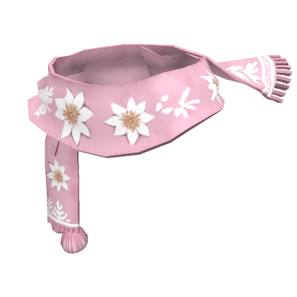 Roblox Item Pink Floral Christmas Scarf 3.0