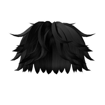 Messy Emo Middle Part Fluffy Boy Hair in Black | Roblox Item - Rolimon's