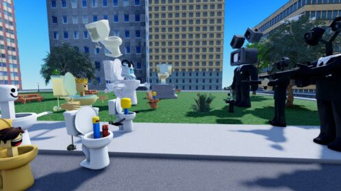 ROBLOX, O ATAQUE DOS SKIBIDI TOILETS NO ROBLOX, Bathroom Attack, CAMERAMAN  VS SKIBIDI TOILET GAME 