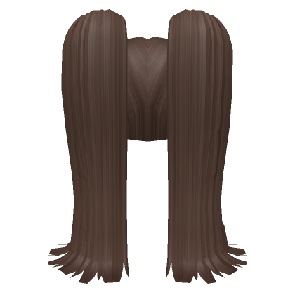 Brunette Brown Long Straight Pigtails with Bangs | Roblox Item - Rolimon's