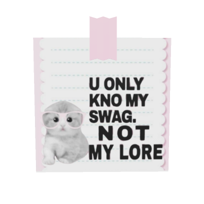 1.0 swag cat text note (front) - Roblox