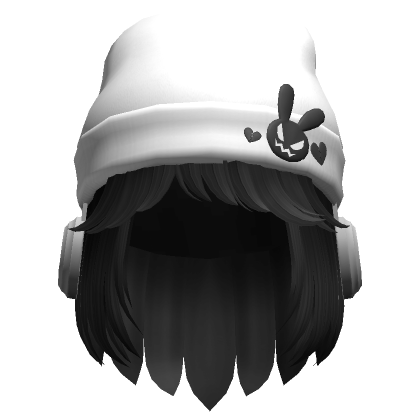 Black Hair With a White Beanie | Roblox Item - Rolimon's
