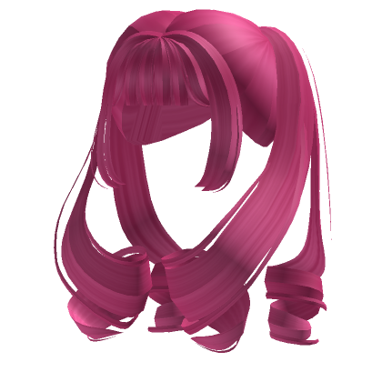Roblox Item Cute Fairy Curly Twirl Pigtails (Hot Pink)