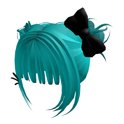 Green Cat Hair with Bow - Roblox