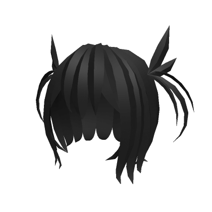 Roblox Item Black Small Pigtails Anime Hair