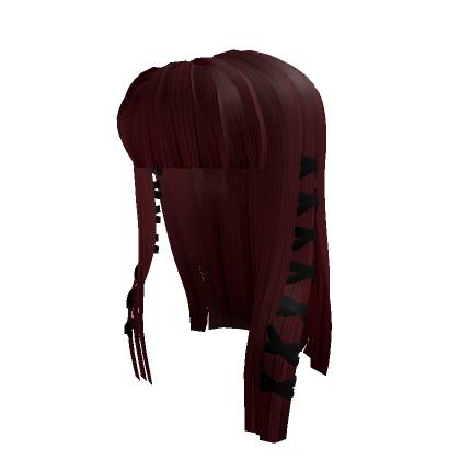 red dainty doll hair with black ribbons's Code & Price - RblxTrade