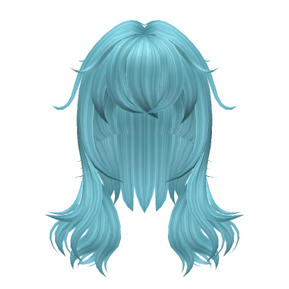 Roblox Blue hair Face, hair, blue, game, marine Mammal png