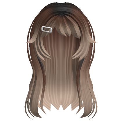 Anime Messy Layered Clipped Hair Brown Ombre