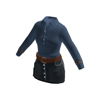 Black jean best sale skirt outfit roblox