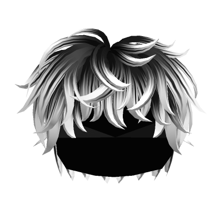 Fluffy Layered Anime Boy Hair (Black to White)