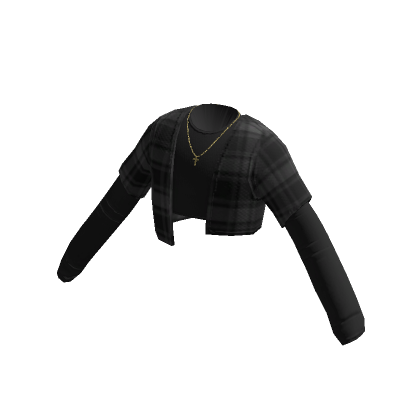 Free Roblox T-shirt // aesthetic denim jacket w/ black checkered skirt  🦋🎵✨ em 2023