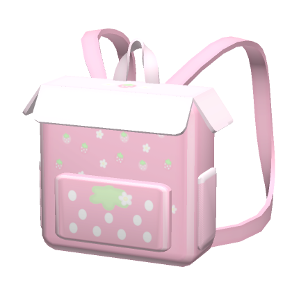Roblox Item Kawaii Strawberry Light Pink School Backpack