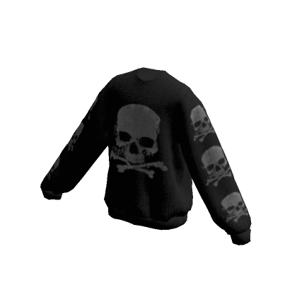 Roblox Item Crossbones Skull Oversized Black Sweater