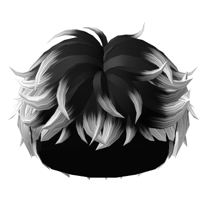 Wavy Full Messy Boy Hair (Black to White) - Roblox