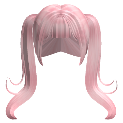 Curly Long Ponytails W Bangs Pink | Roblox Item - Rolimon'S
