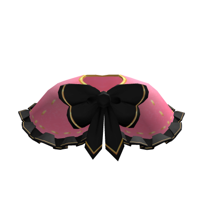Roblox Item Soft Pink Holiday Coat with Black and Gold Trim