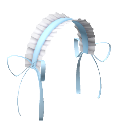 Roblox Item Ruffled Lace Headband (Baby Blue) w/ Sidebows 
