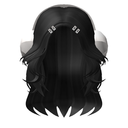 Roblox Item Lush Hair with Earmuffs (Black)