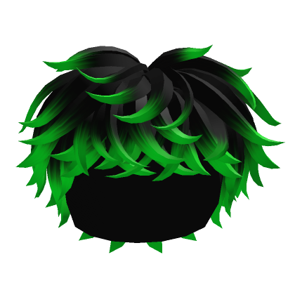 Black and Green Messy Hair - Roblox