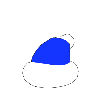 Roblox Item Outlined Fluffy Santa Hat!