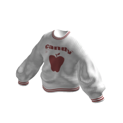 Roblox Item Y2K Oversized Knitted Candy Sweater White