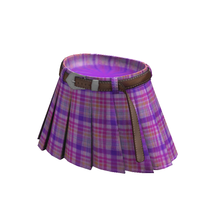 School Girl Short Pleated Skirt Belt Plaid Purple s Code Price RblxTrade