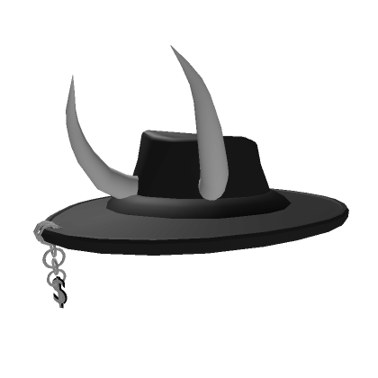 Roblox Item Black Wide Brim Hat with Horns