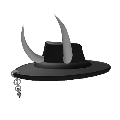 Black Wide Brim Hat with Horns | Roblox Item - Rolimon's