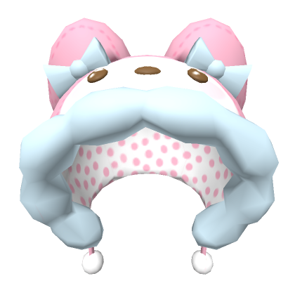 Roblox Item ♡ kawaii pink fluffy bunny hood with bows ♡