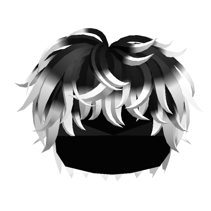 Black to White Fluffy Layered Anime Boy Hair's Code & Price - RblxTrade