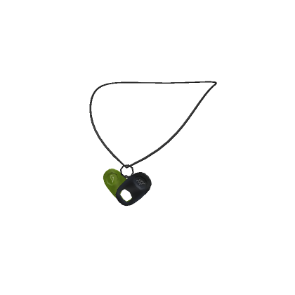 Roblox Item Pop Tab Heart Necklace 3.0 - Black & Green