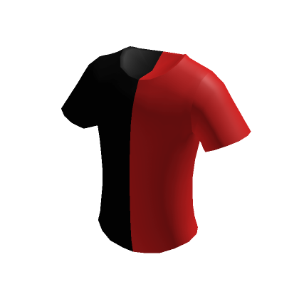 🍬 Half Black Red T Shirt 🍬 | Roblox Item - Rolimon'S