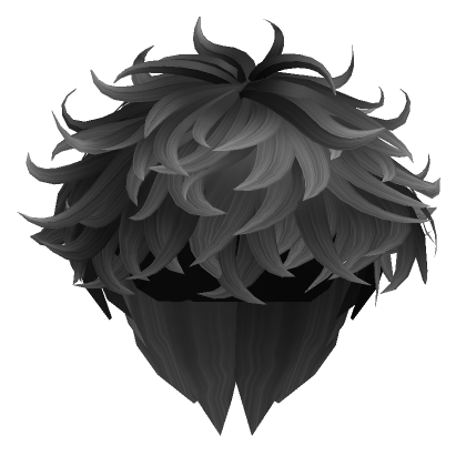 Fluffy Messy Black Grey Hair's Code & Price - RblxTrade