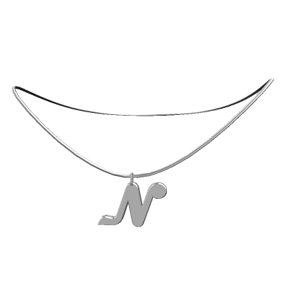 Silver N Letter Necklace