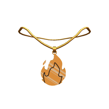 Roblox Item Fire Emoji Necklace (Gold)