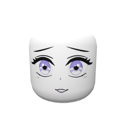 Blush Anime Head - Purple Eyes Mask Solid White | Roblox Item - Rolimon's